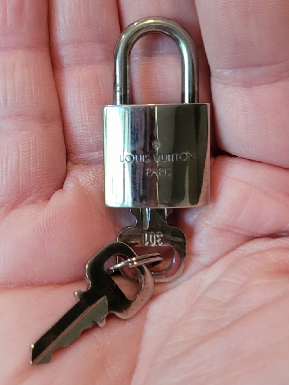 Louis Vuitton Cadenas Silver Padlock with Keys #301